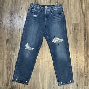 Express Women's Boyfriend Jeans - Dark Blue